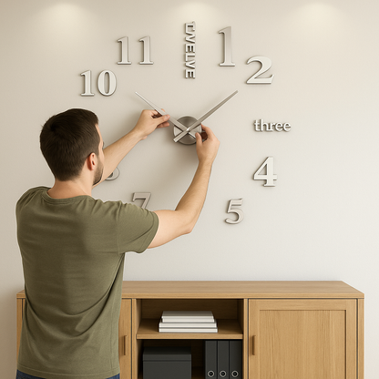Modern DIY Wall Clock Kit – Silent, Removable, Easy to Install
