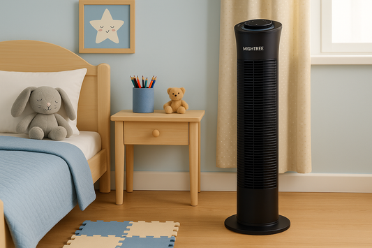 MIGHTREE 30” Tower Fan – 3 Speed, Oscillating, Timer, Black