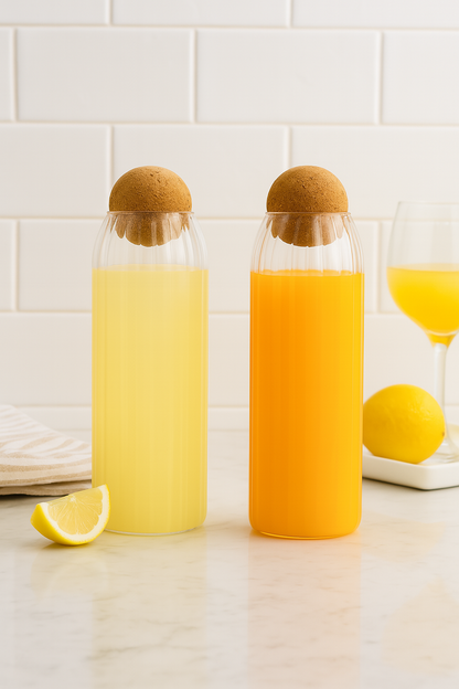 Minimalist Glass Storage Bottles with Cork Lid