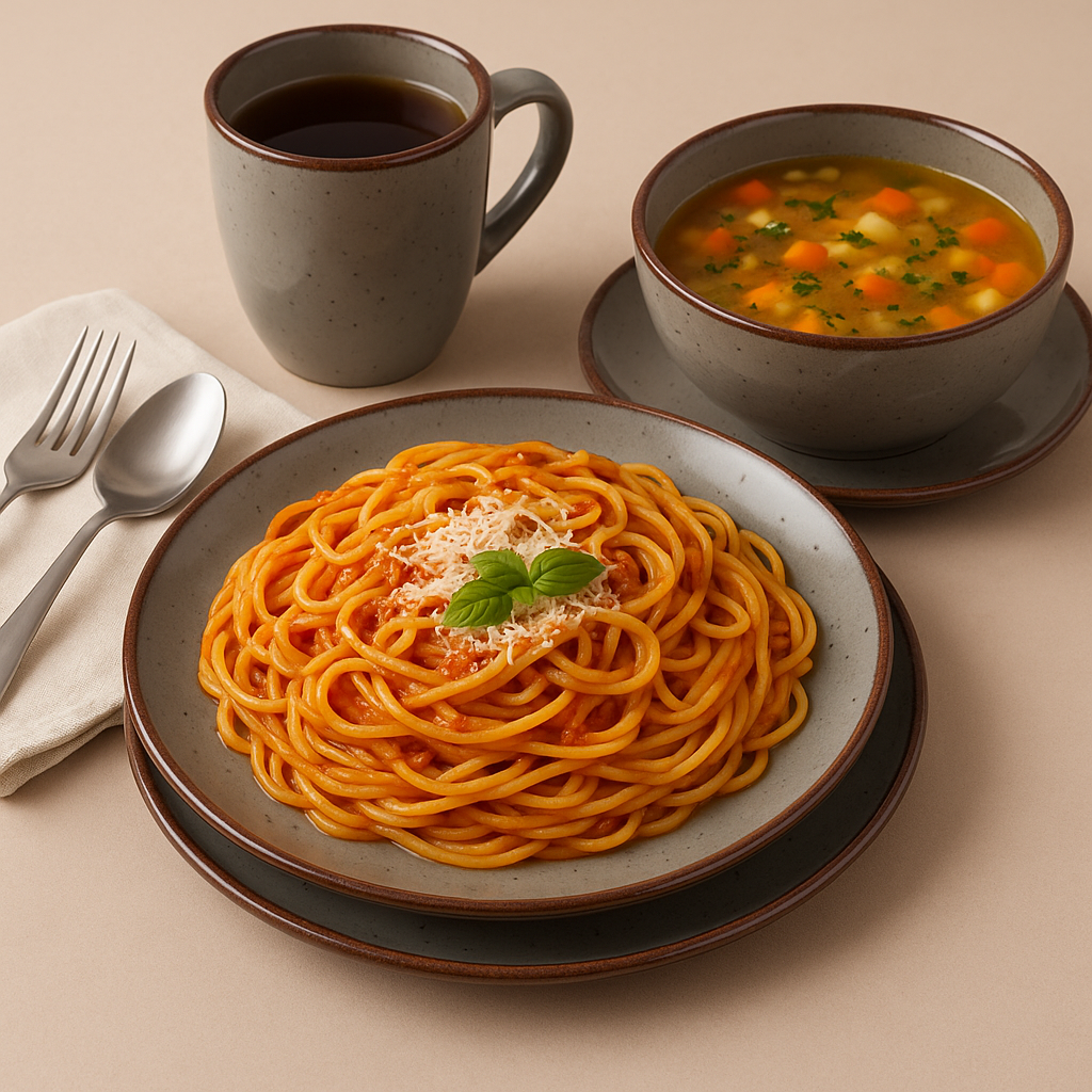 16-Piece Grey Stoneware Dinnerware Set – Plates, Bowls & Mugs