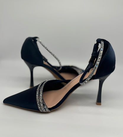 Elegant Rhinestone Strap Pointed-Toe Heels – 7 Stunning Colors