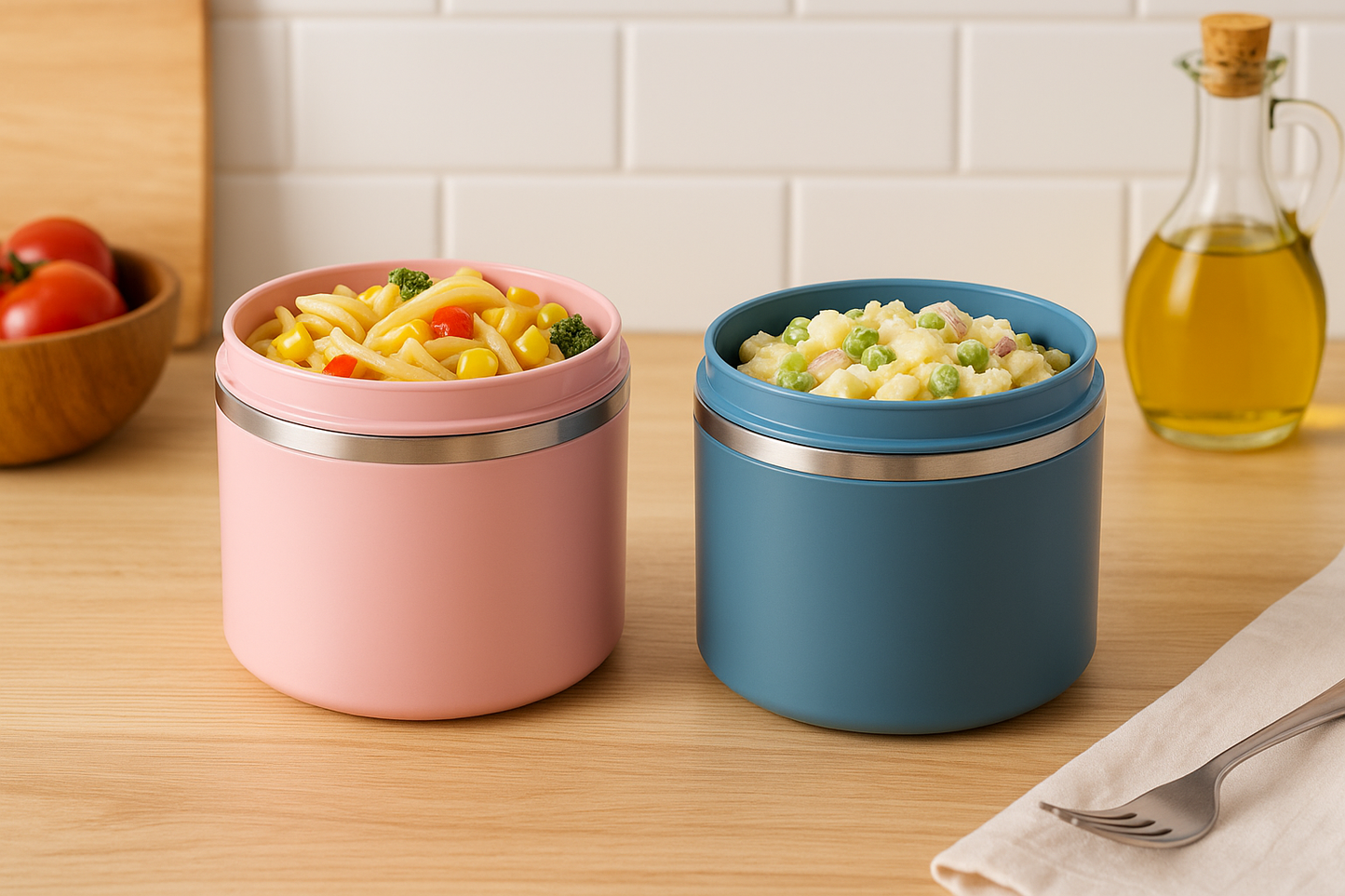 Homio Insulated Stainless Steel Food Container – 1L Leakproof Thermal Lunch Box