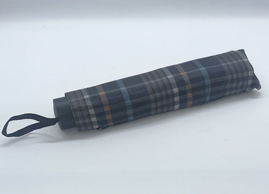 Plaid Compact UV Umbrella – 10-Rib, Windproof, Dual Use (Rain & Sun)