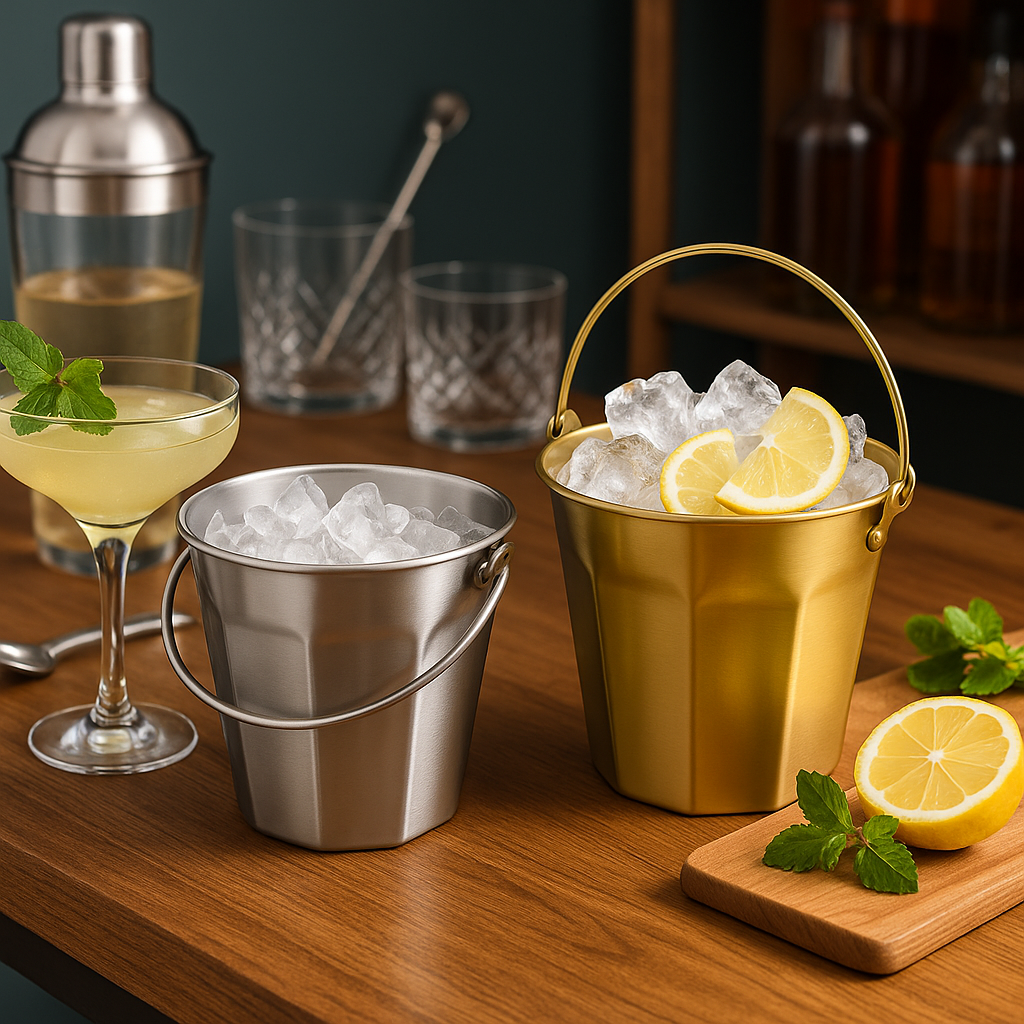 Metallic Ice Bucket – Gold or Silver Finish 1.5 L