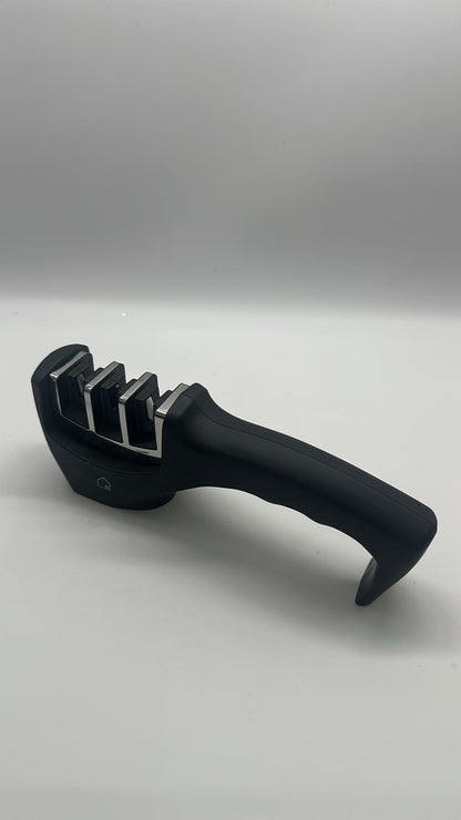 3-Step Knife Sharpener with Ergonomic Handle – Diamond, Tungsten & Ceramic Slots