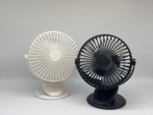 360° Adjustable Mini Clip Fan – USB Rechargeable