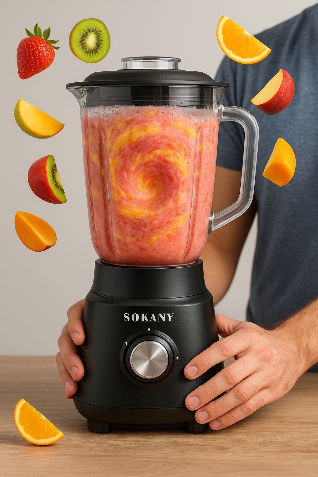 Sokany 2-in-1 Mixer Blender 500W, 1.6L Unbreakable Jar