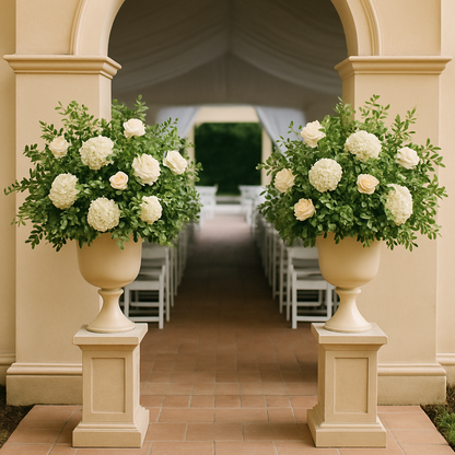 Elegant Ceramic Pedestal Vase – Modern Neutral Accent