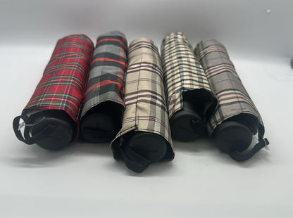 Paradise Foldable UV Umbrella – UPF50+ Sun Protection, Plaid Design