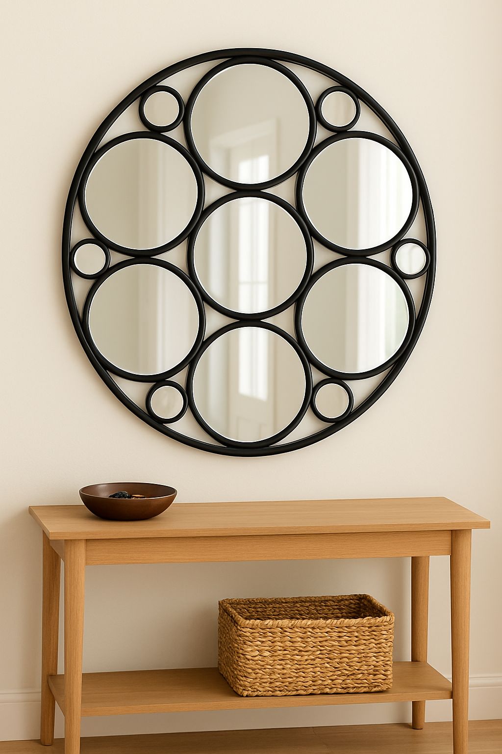 Round Multi-Mirror Wall Décor – 28" Diameter