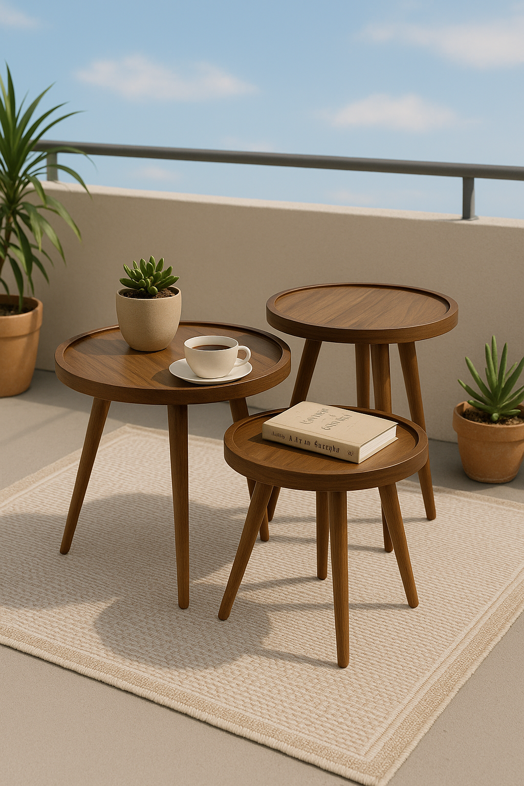 Round Wooden Accent Tables – Sold Individually (Small, Medium, Large)