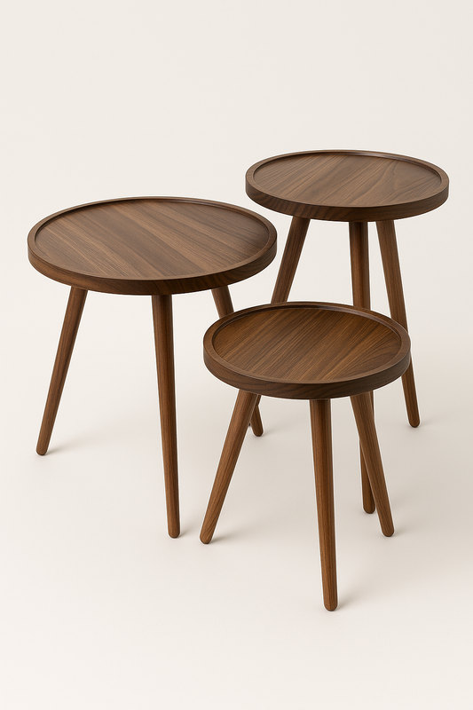 Round Wooden Accent Tables – Sold Individually (Small, Medium, Large)