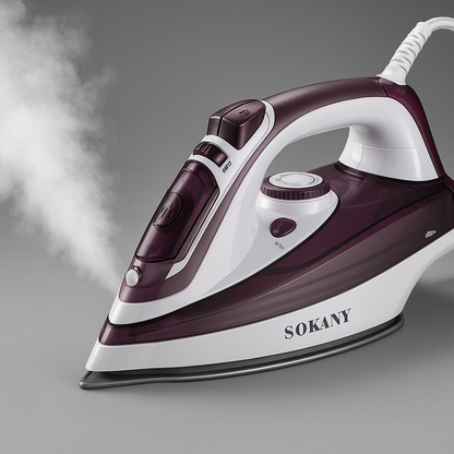 Sokany 2400W Steam Iron with Ceramic Soleplate and 400ml Water Tank - Model SK-11021