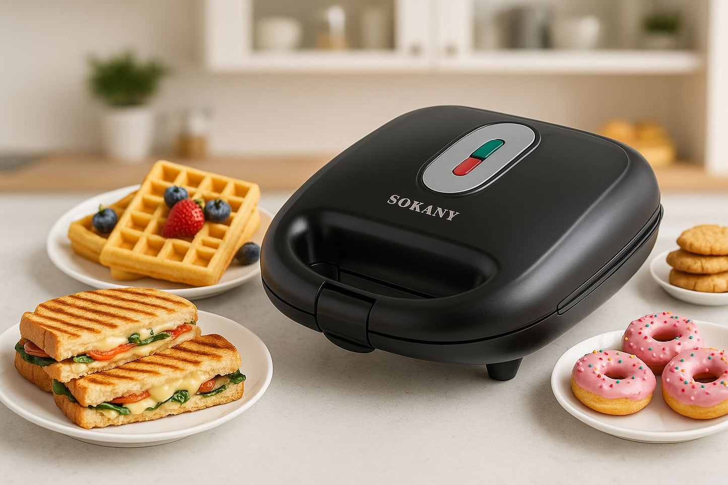 Sokany 4-in-1 Multi-Function Sandwich Maker Set – 750W