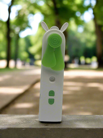 Mini Handheld Fan with Facial Mist Sprayer – Rechargeable & Portable