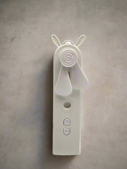 Mini Handheld Fan with Facial Mist Sprayer – Rechargeable & Portable