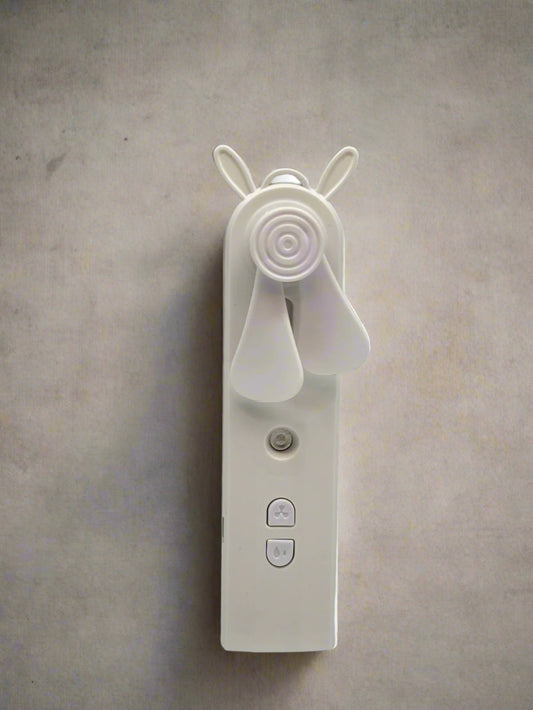 Mini Handheld Fan with Facial Mist Sprayer – Rechargeable & Portable