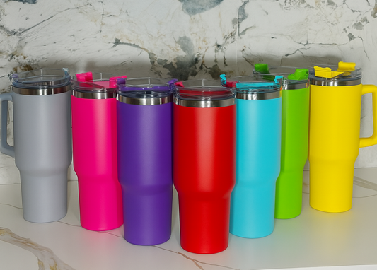 2L Stanley-Style Insulated Tumblers with Handle & Straw – Assorted Colors