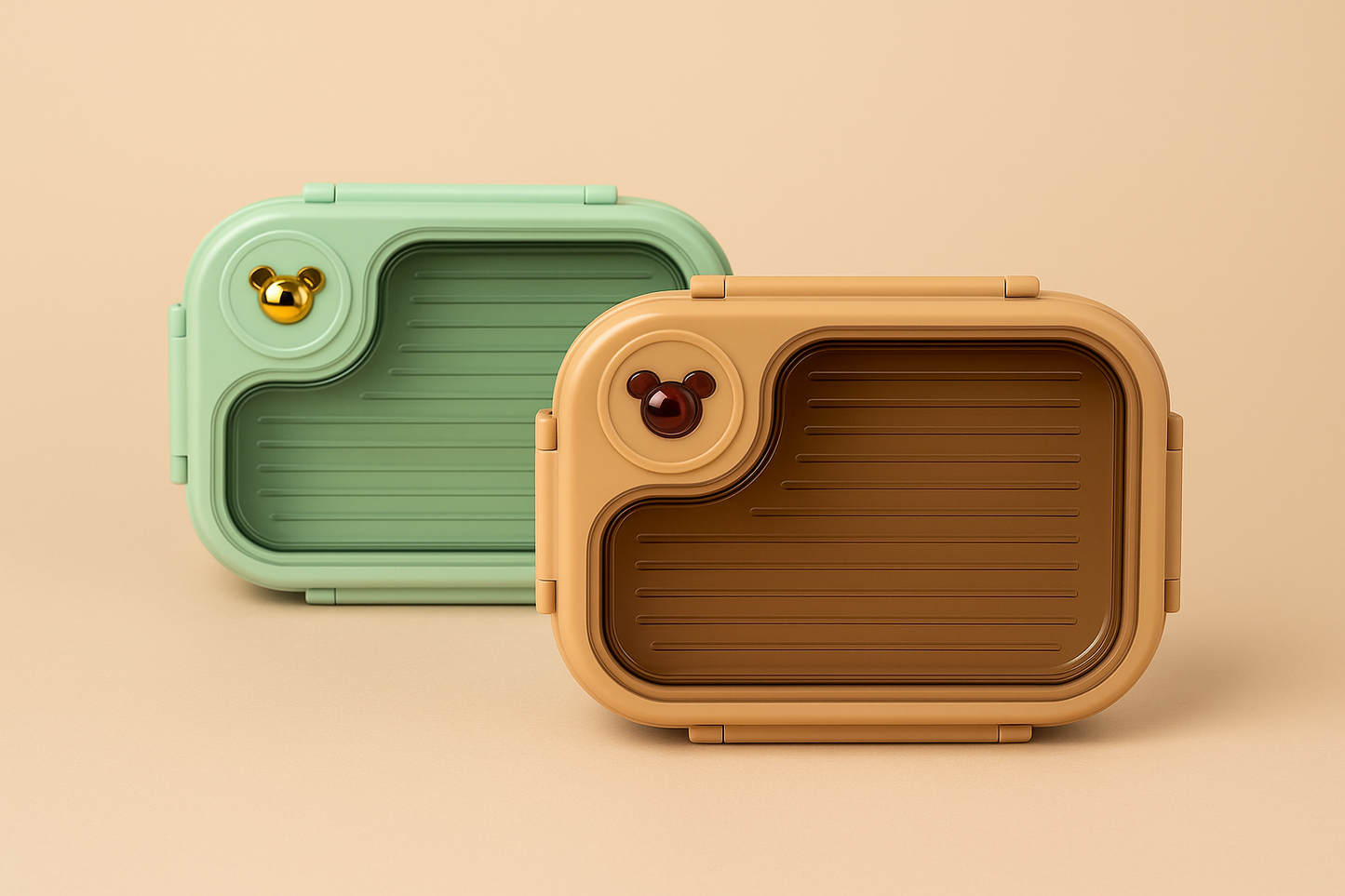 Double-Compartment Stainless Steel Lunch Box with Spoon – Leakproof Bento Style