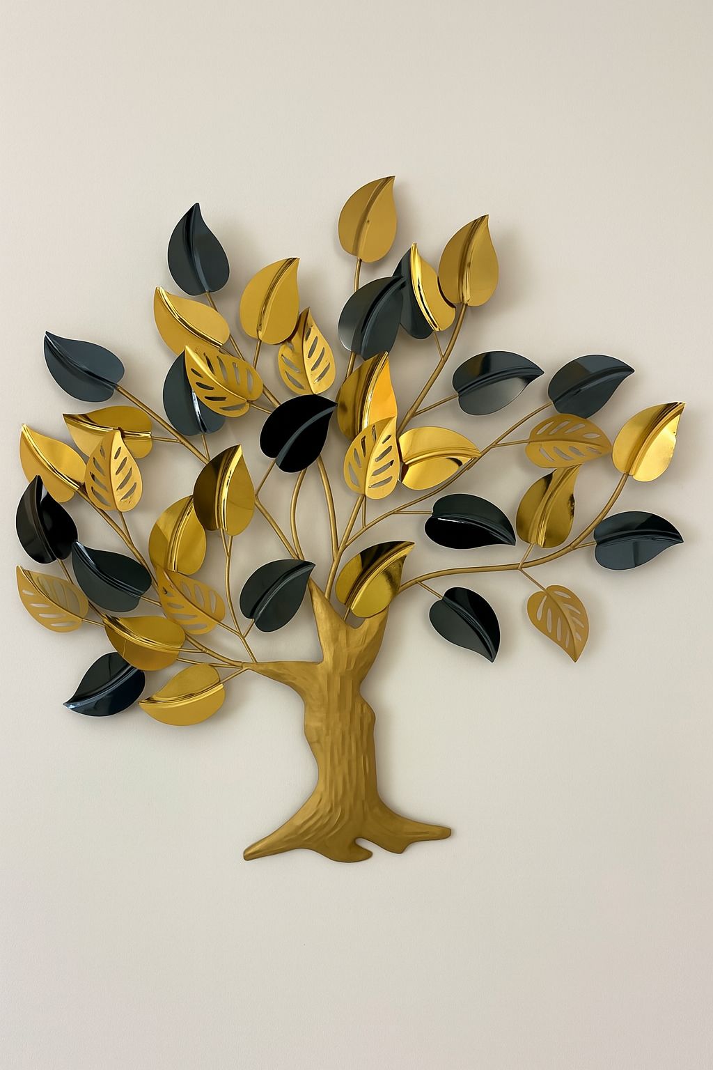 Gold & Black Metal Tree Wall Art – 28.5" x 26"