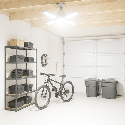 Universal Folding LED Garage Light - 6000 Lumens, 60W, Adjustable Panels